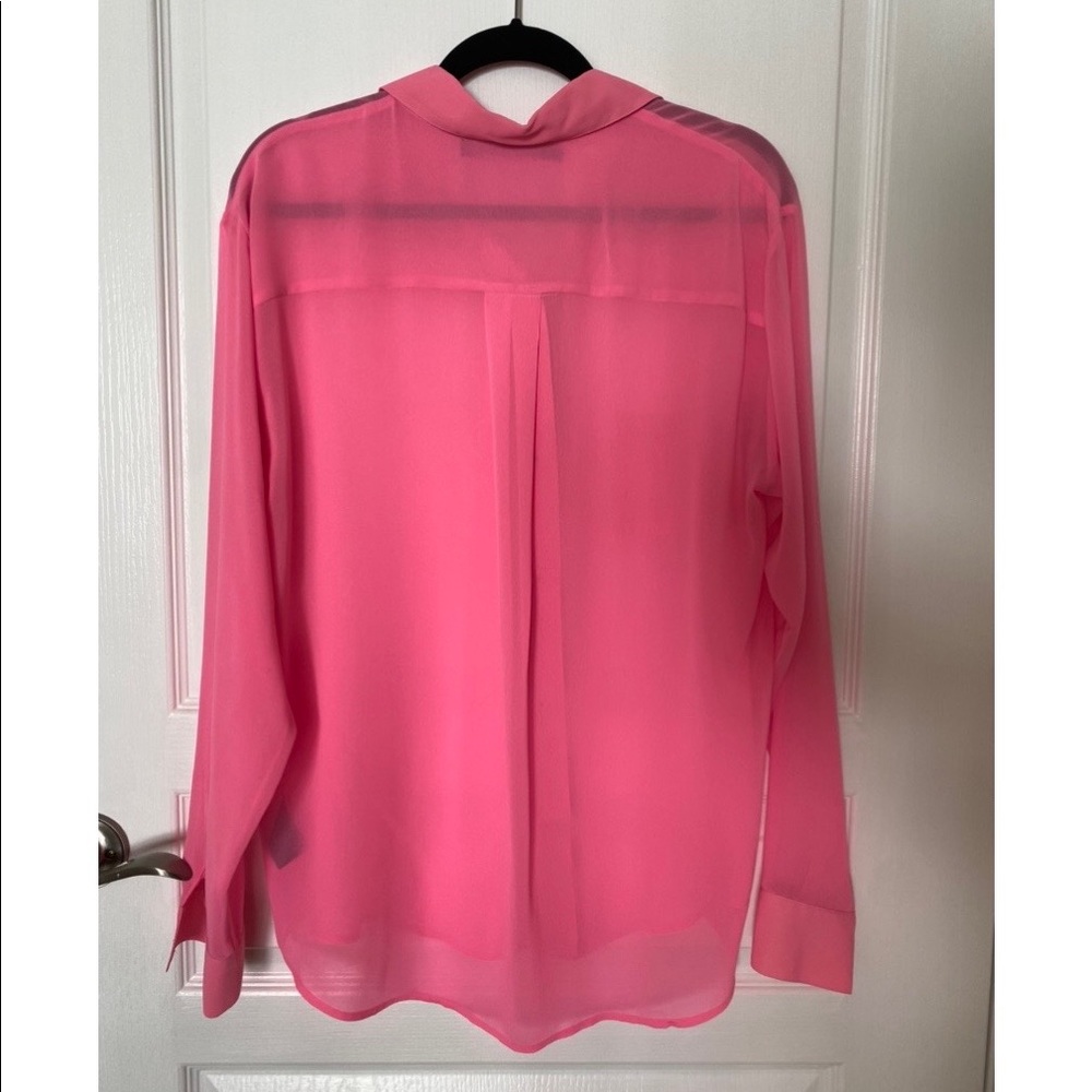 Patterson J. Kincaid Oversized Sheer Button-down Blouse - Picture 7 of 7